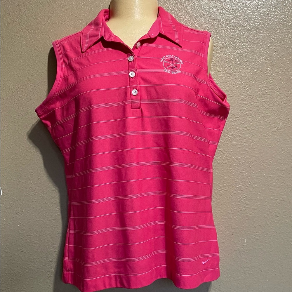 Nike Women's Pink Sleeveless Polo Top New non tag